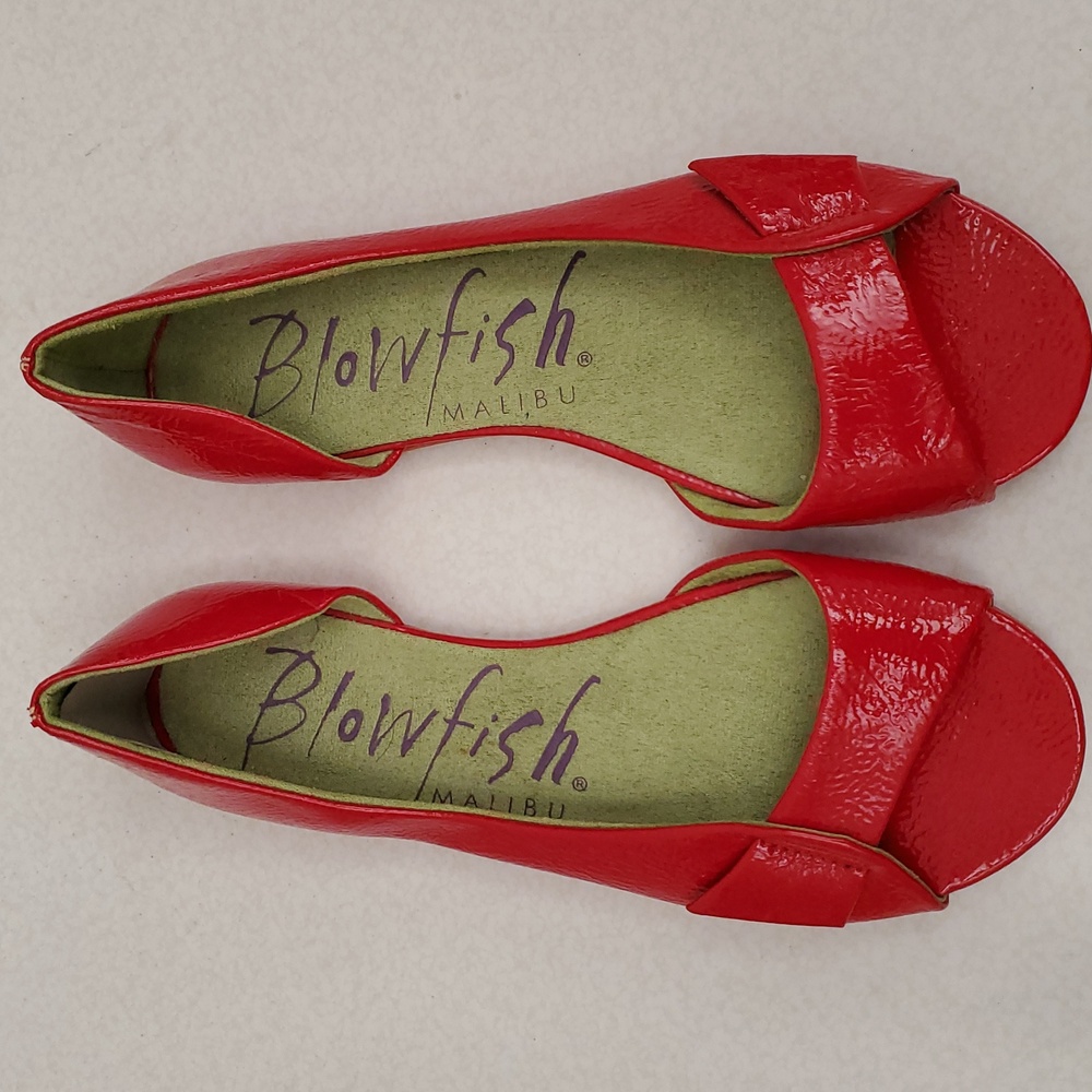 Blowfish Malibu Ted Peep Toe Flats 8.5